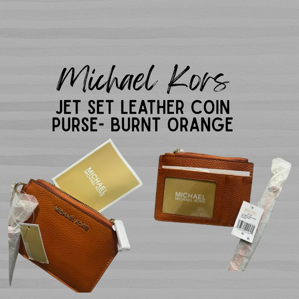 BRAND NEW Michael Kors Jet Set Coin Purse- Burnt Orange